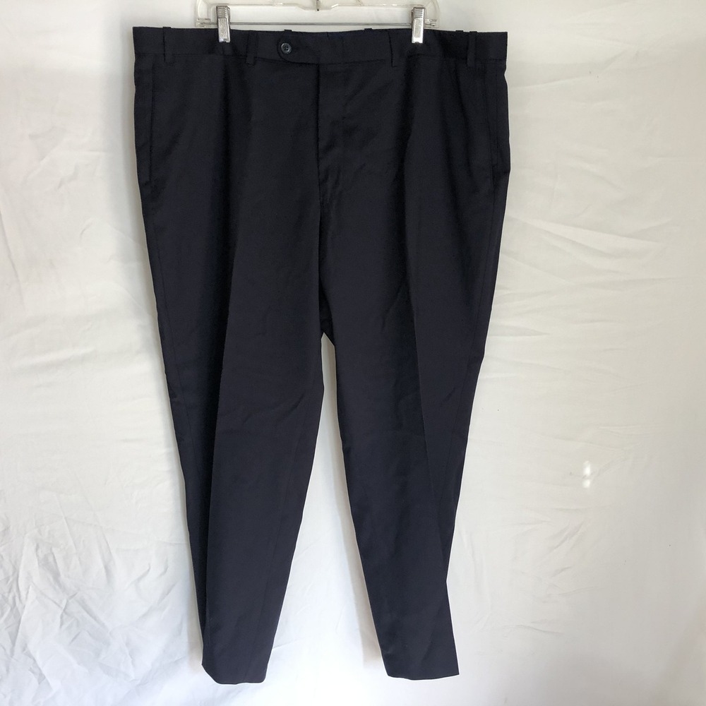 Peter Millar Dress Pants Mens 44x28 Blue Wool Stretch Flat Front Made Canada